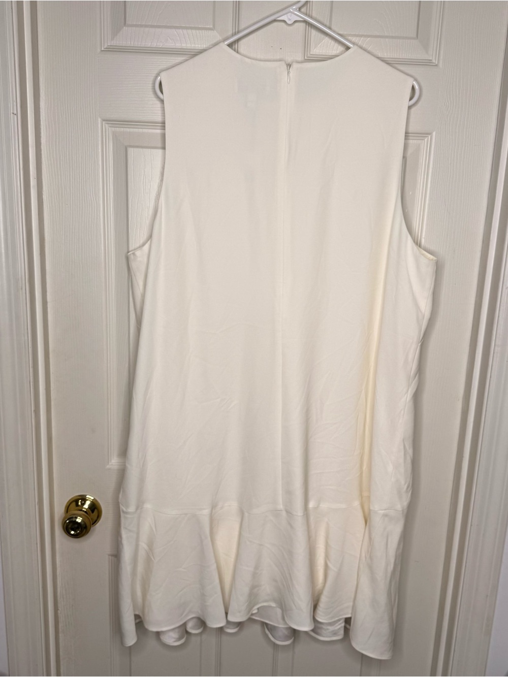 Banana Republic Ivory Sleeveless Drop Waist Ruffle Dress XXL NWT Lined - Picture 3 of 7